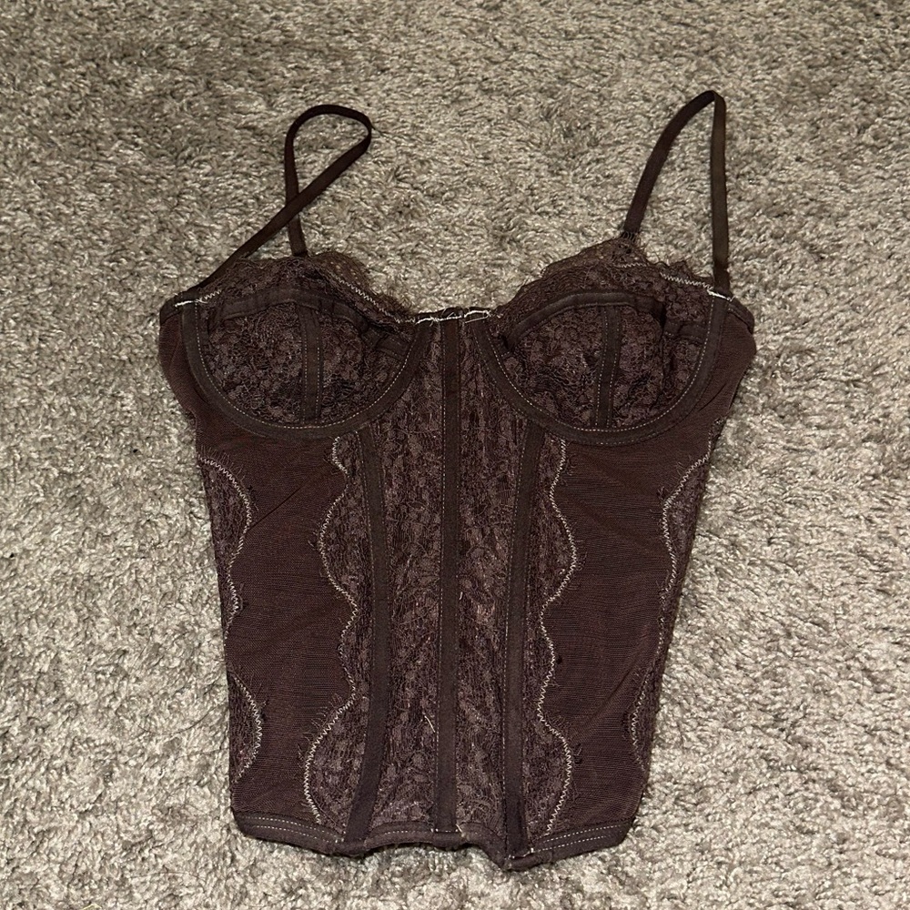 Dull Purple Lace Corset Top